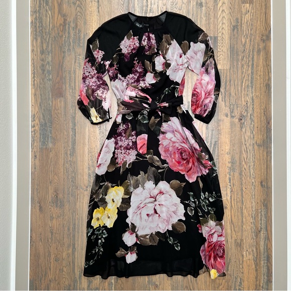 Rickie Freeman for Teri Jon Floral Print Georgette Dress - Picture 3 of 14